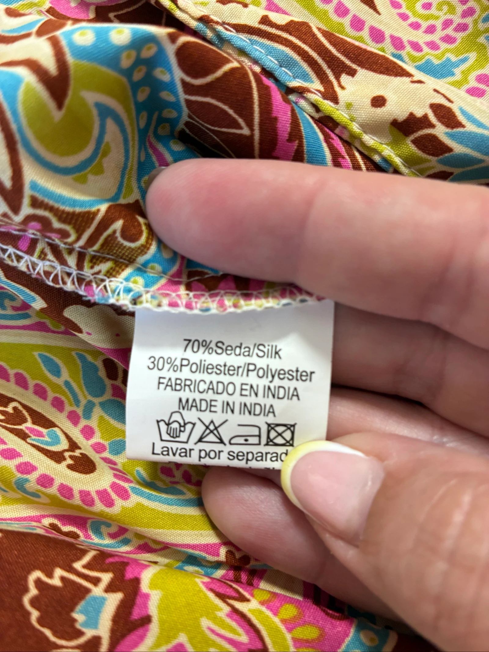 Vestido largo de seda con motivos paisley / cachemira estilo boho chic - Nuevo con etiqueta xs/s/m – photo 8